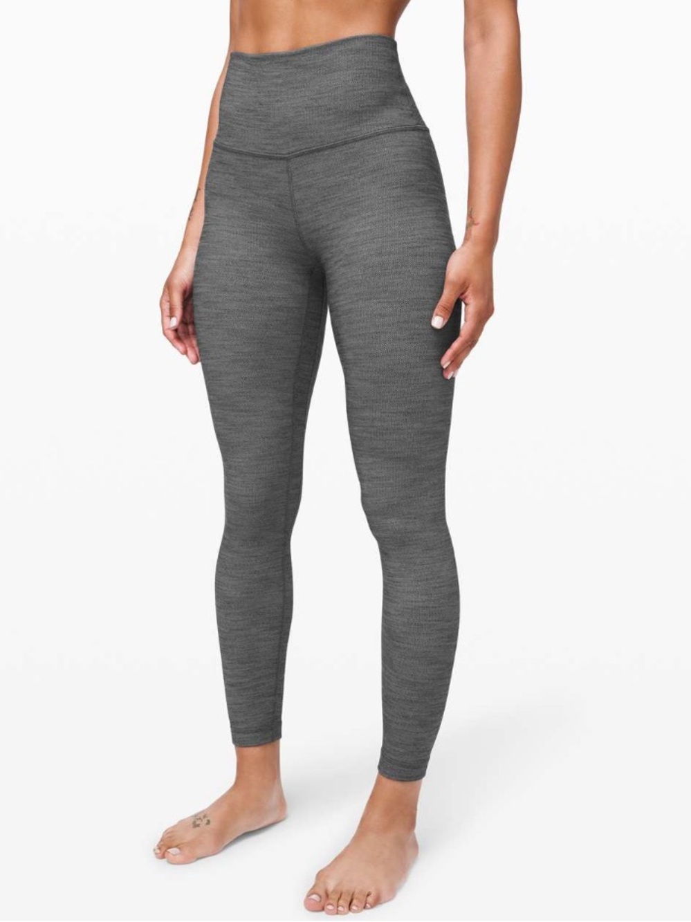 LULULEMON Align Pant II Mini Heathered Herringbone Heathered Black White Size 4